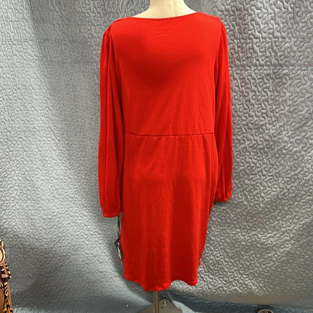 Tangerine, long sleeve dress